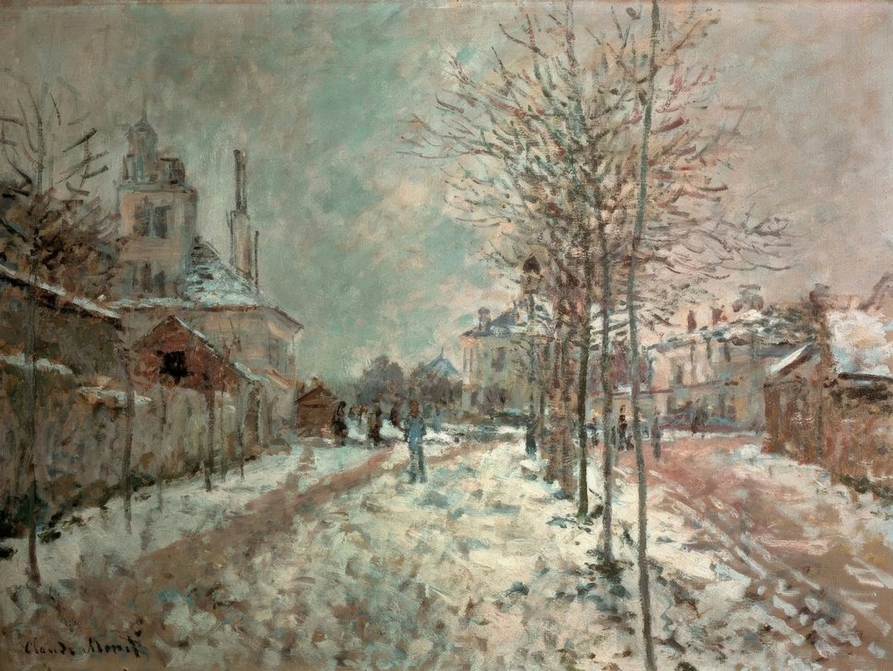 Boulevard de Pontoise i Argenteuil, snø av Claude Monet
