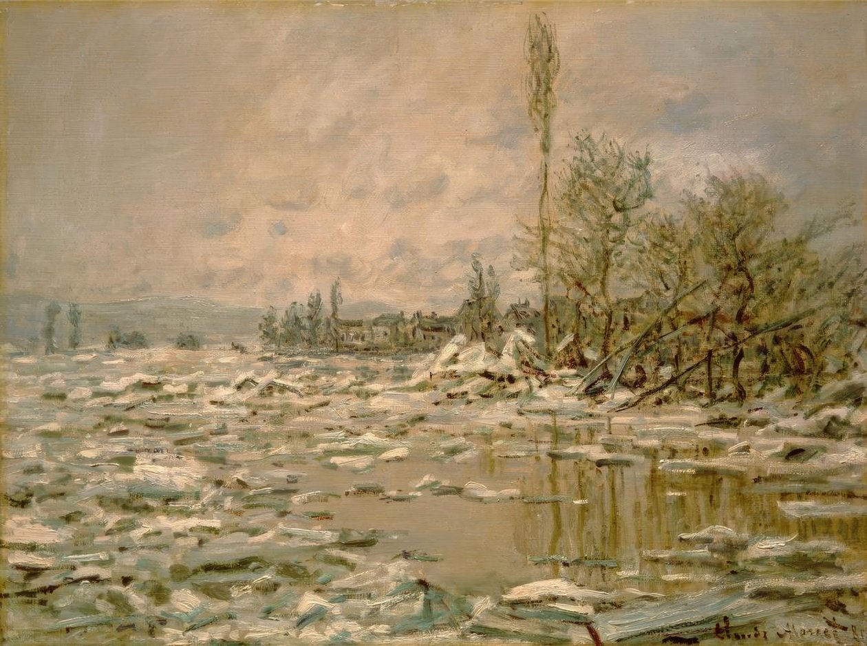 Debakel, gråvær av Claude Monet