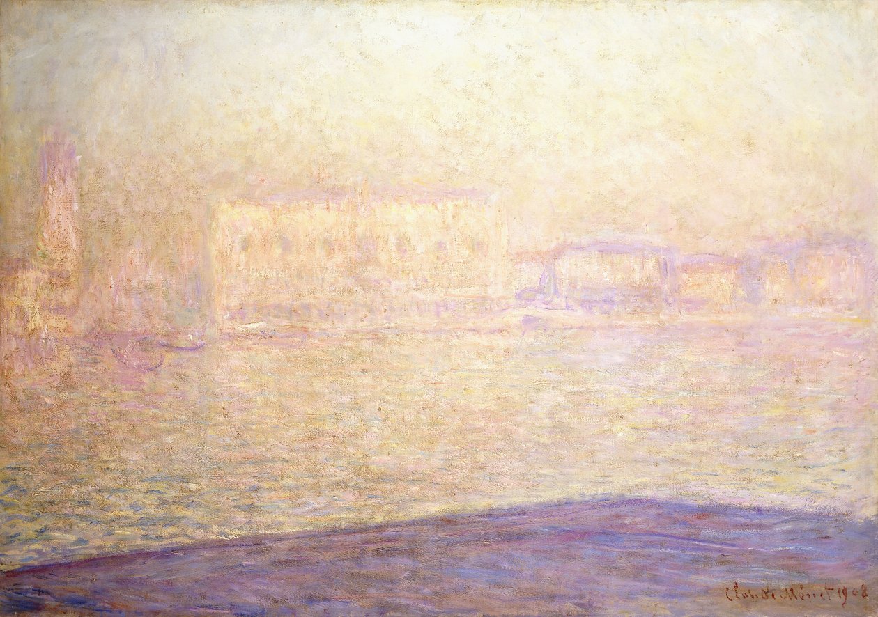 Hertugpalasset sett fra Saint-Georges Majeur, 1908 av Claude Monet