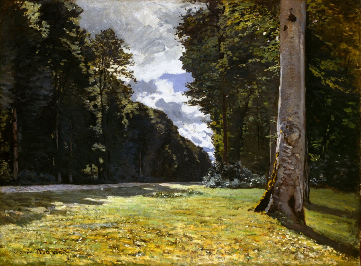 Pavé de Chailly i Fontainebleau-skogen Chailly-veien gjennom skogen..., 1865. av Claude Monet