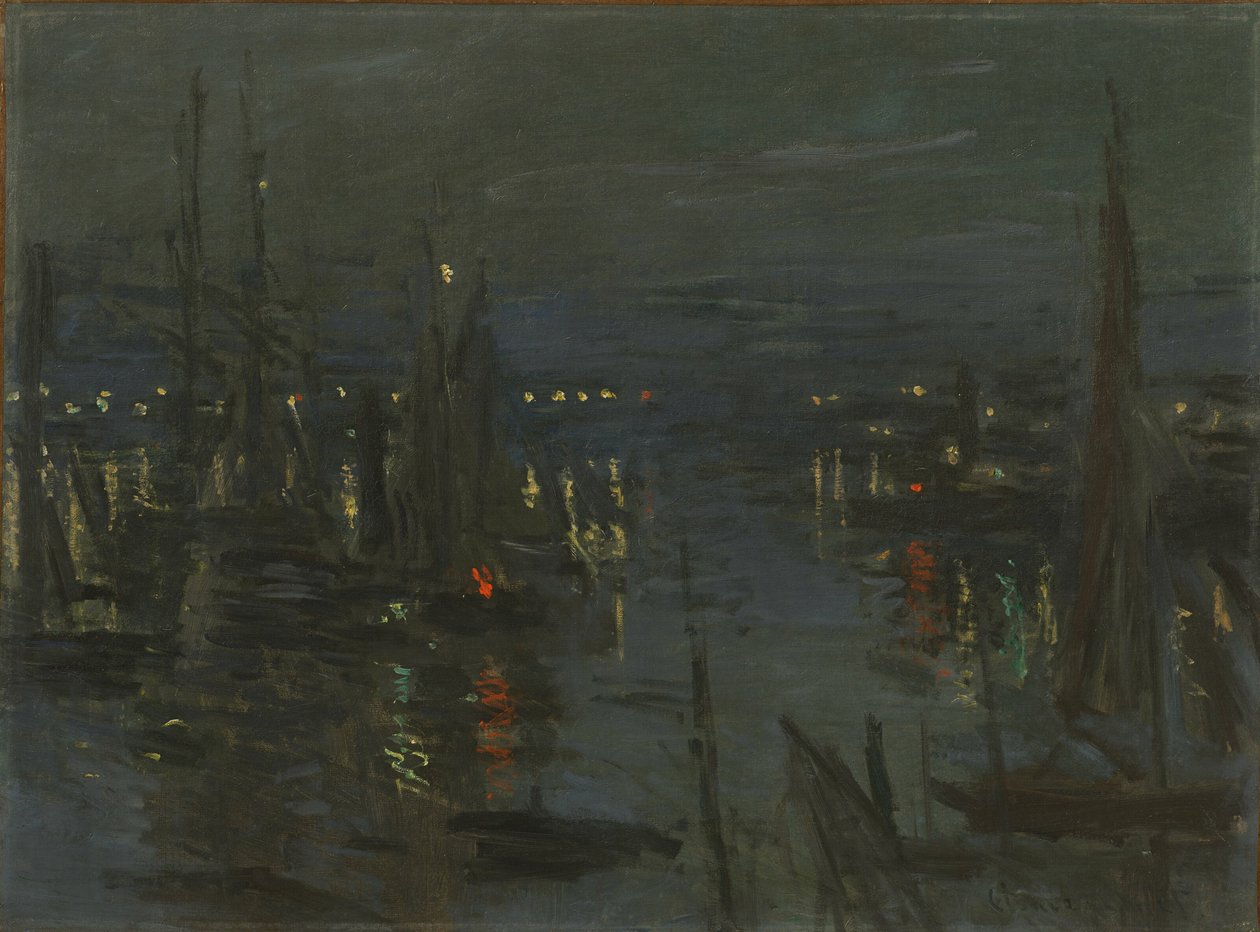 Le Port du Havre, Night Effect Havnen i Le Havre om natten, 1873. av Claude Monet