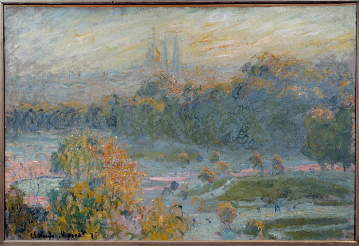 Le jardin des Tuileries Maleri av Claude Monet (1840-1926) 1875 Søn. 0,5x0,75 m Paris, musee d