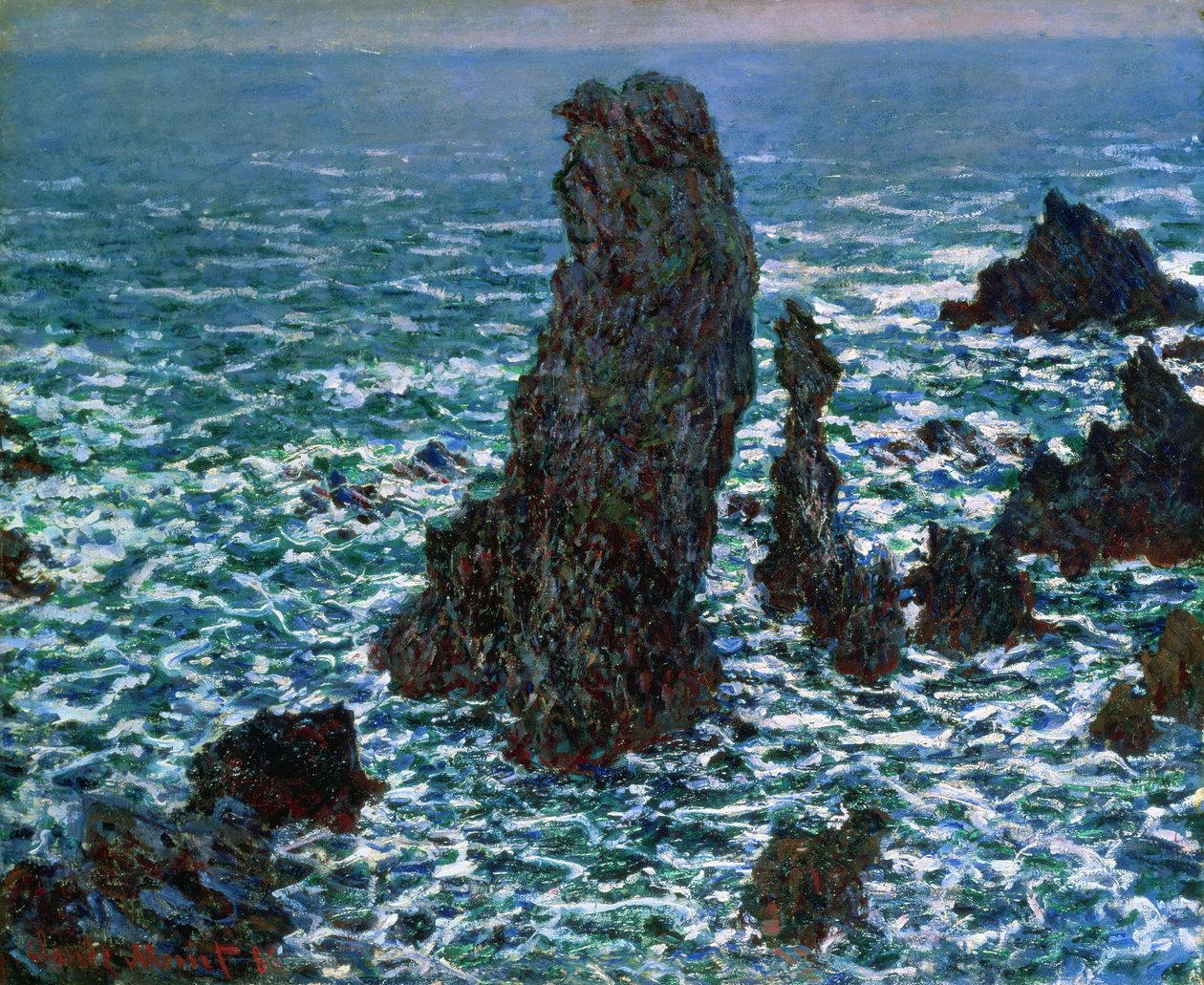 Pyramidene ved Port-Coton, Belle-Ile-en-Mer, 1886 av Claude Monet