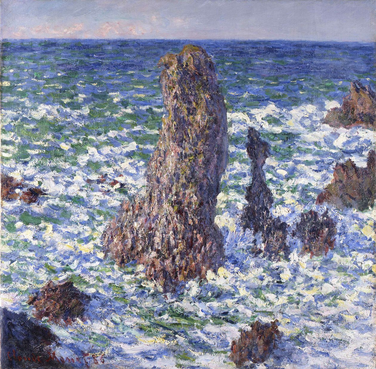 Pyramidene i Port-Coton, soleffekt, 1886. av Claude Monet