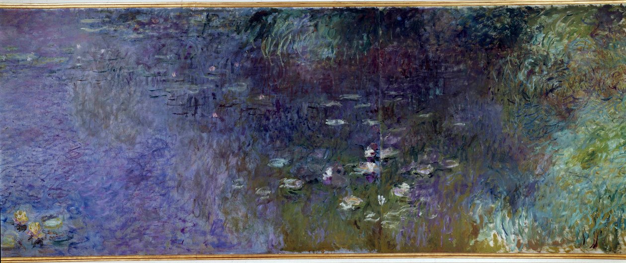 Les nympheas: matin Detail. Maleri av Claude Monet (1840-1926) 1914-1926 Diptyk på 2 x 3 m hver del. Paris. Musee De l