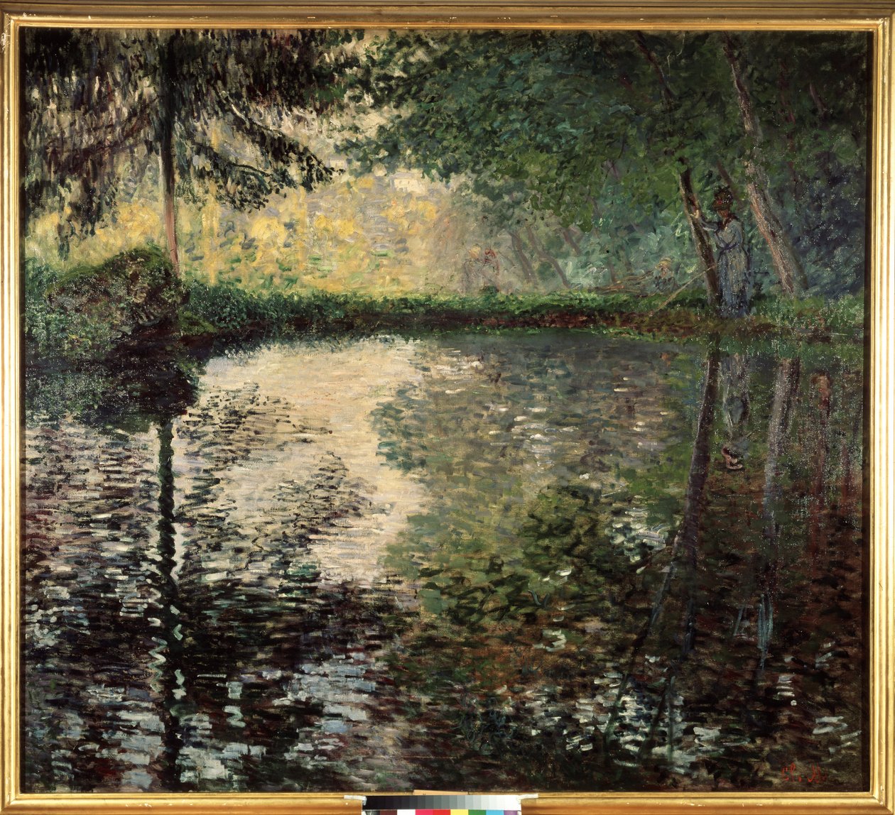 ""The Pond of Montgeron"" (Dammen ved Montgeron) Maleri av Claude Monet (1840-1926) rundt 1876 Hermitage Museum, Saint Petersburg (Saint-Petersbourg) av Claude Monet
