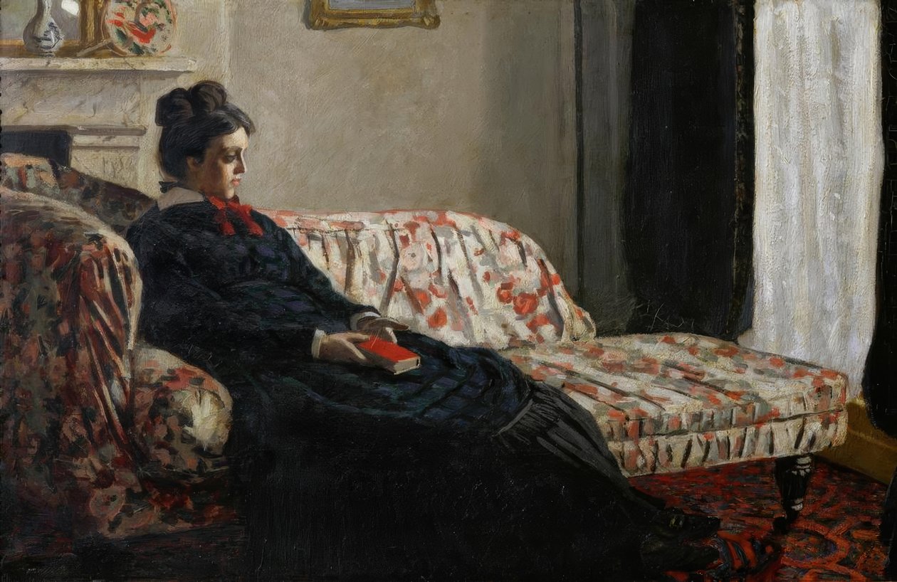 Meditasjon. Madame Monet i sofaen av Claude Monet