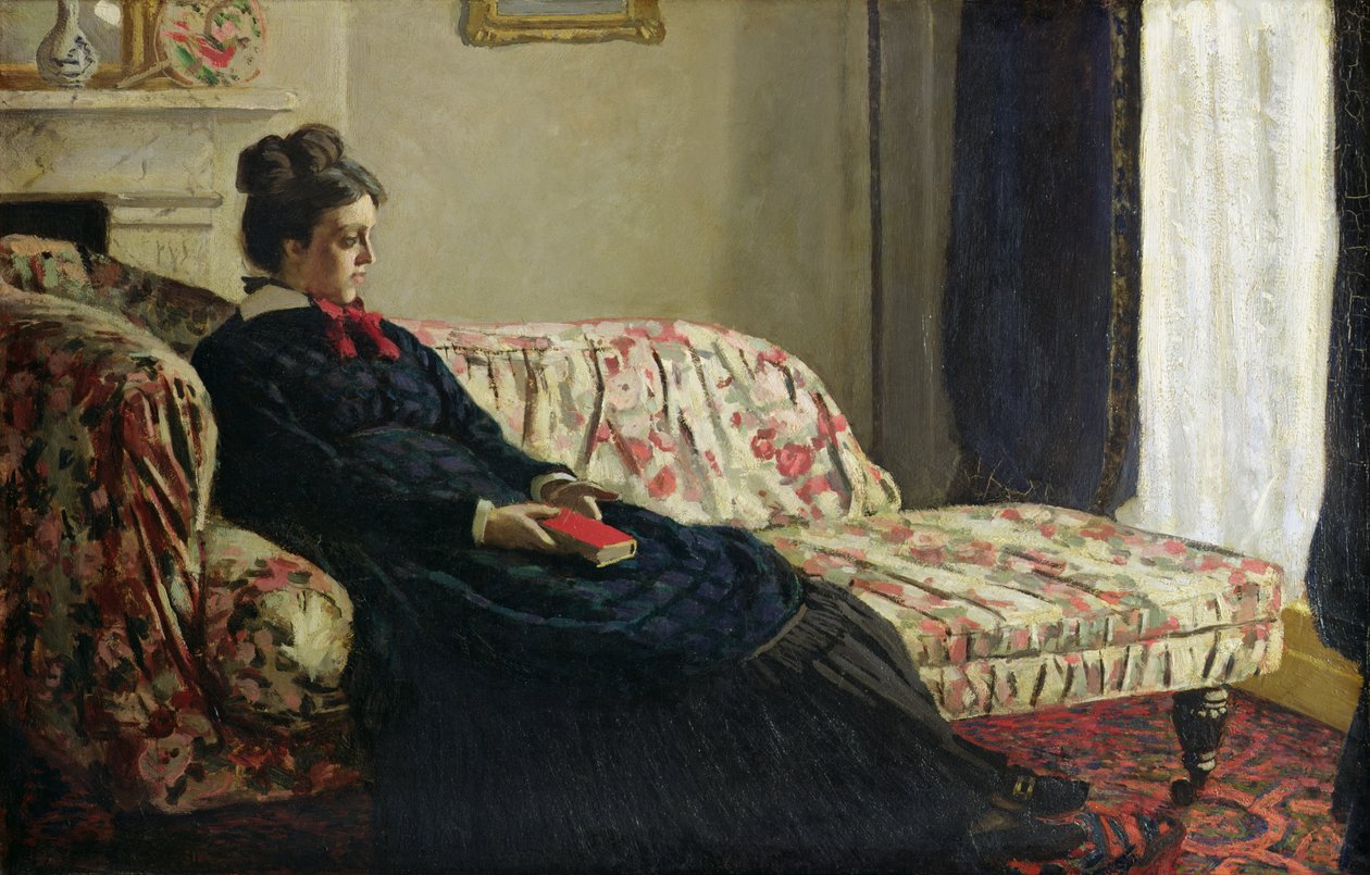 Meditasjon, eller Madame Monet på sofaen, ca. 1871 (olje på lerret) av Claude Monet