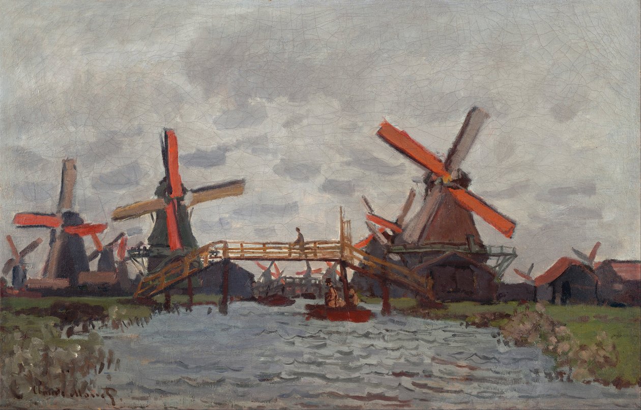 Møller ved Westzijderveld nær Zaandam av Claude Monet