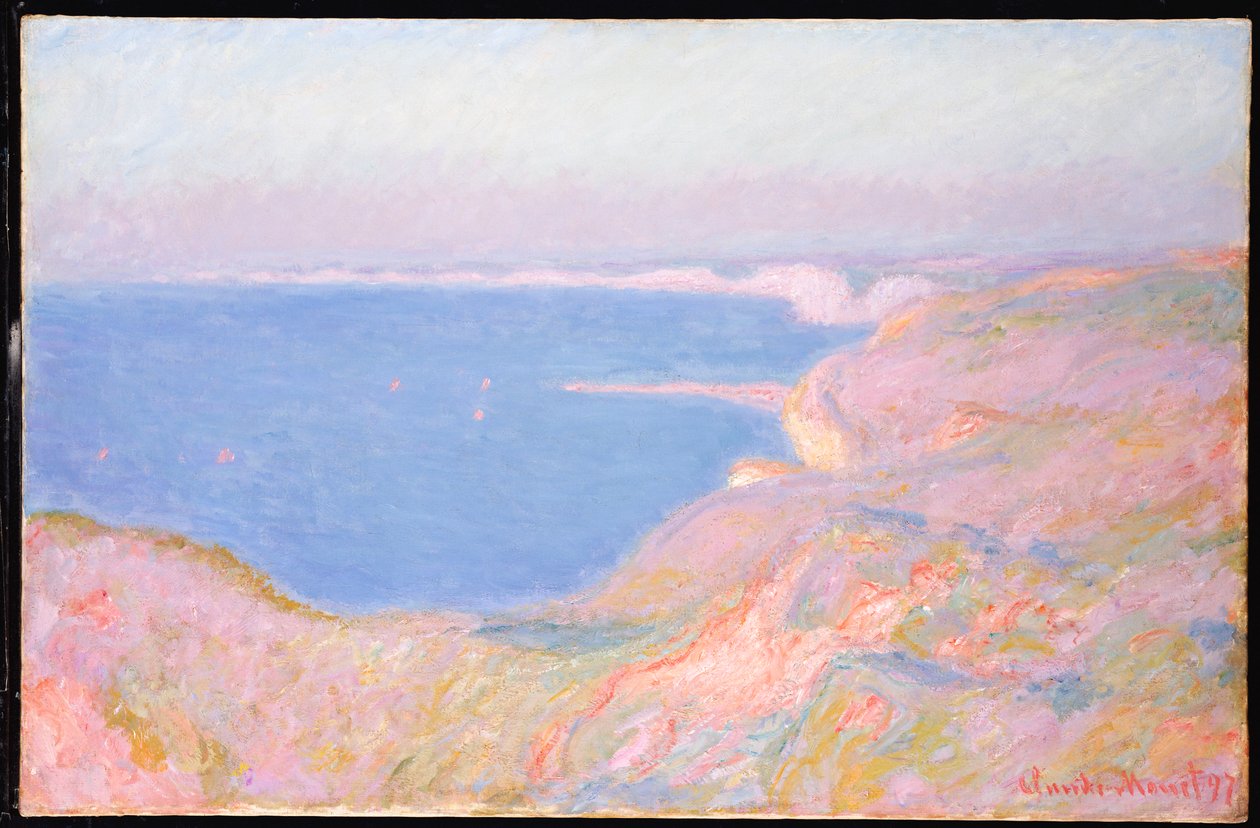 På klippene nær Dieppe, solnedgang, 1897 av Claude Monet