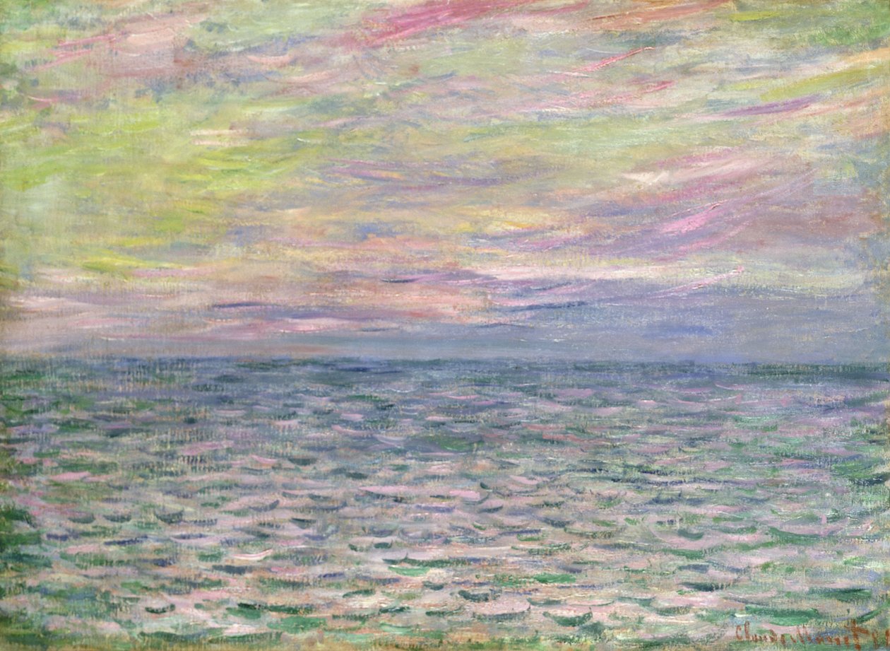 På det åpne hav, solnedgang ved Pourville; Solnedgang ved Pourville, åpent hav, 1882 av Claude Monet