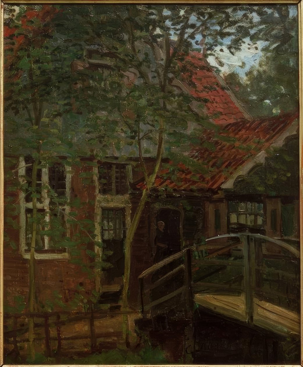 Passerelle og Hollande, Zaandam av Claude Monet