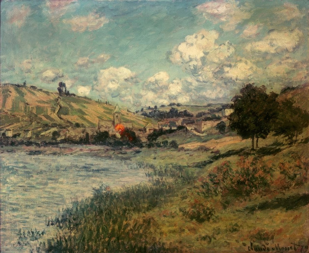 Landskap, Vétheuil av Claude Monet