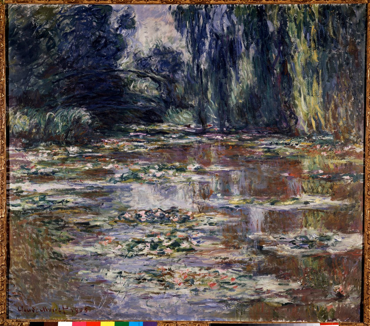 Petite pont et Giverny-maleri av Claude Monet (1840-1926) 1905 Søn. 0,9x1 m Privat samling - Liten bro ved Giverny. Maleri av Claude Monet (1840-1926) av Claude Monet