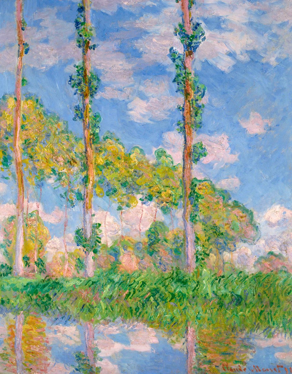 Popler i solen, 1891 av Claude Monet