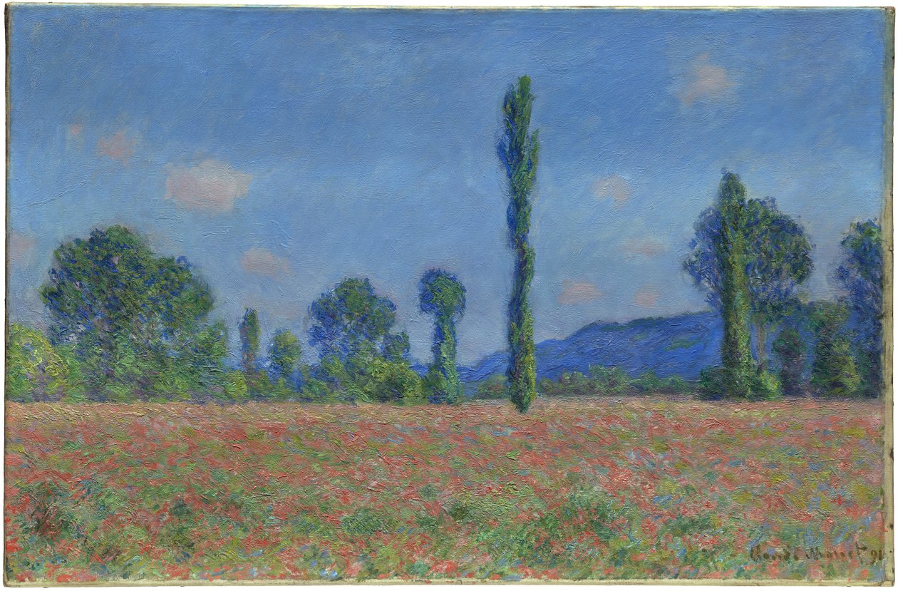 Poppy Field, Giverny, 1890-91 av Claude Monet