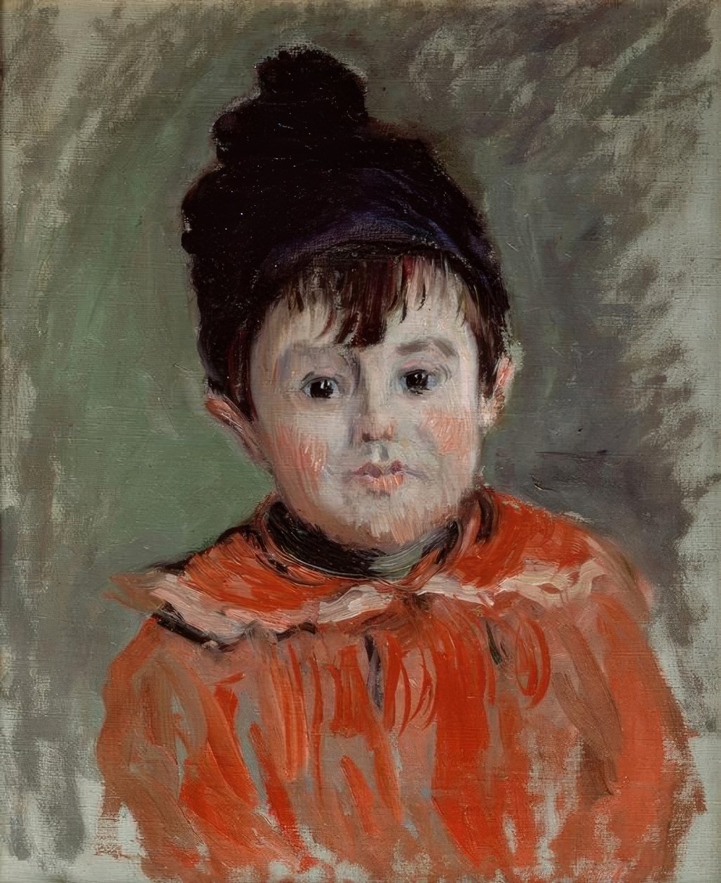 Portrett av Michel i hatt med pompong av Claude Monet