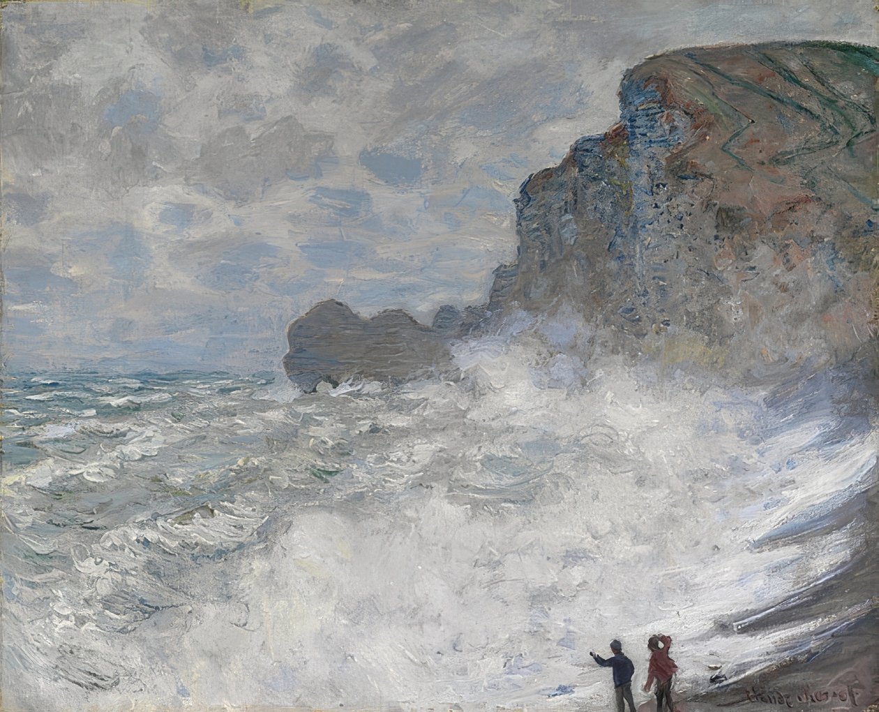 Rauhes Wetter i Étretat. 1883 av Claude Monet