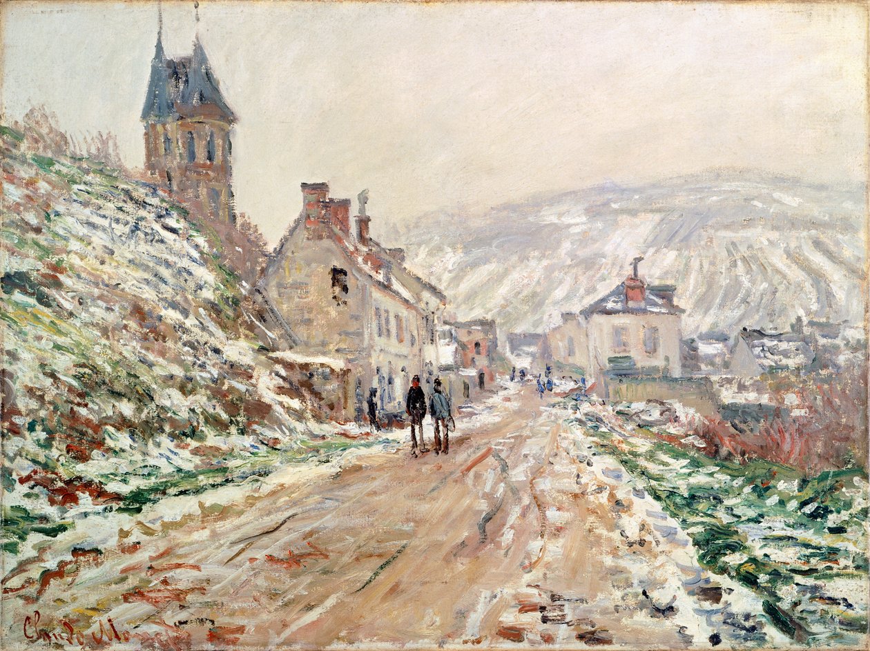 Road in Vetheuil om vinteren av Claude Monet (1840-1926) av Claude Monet