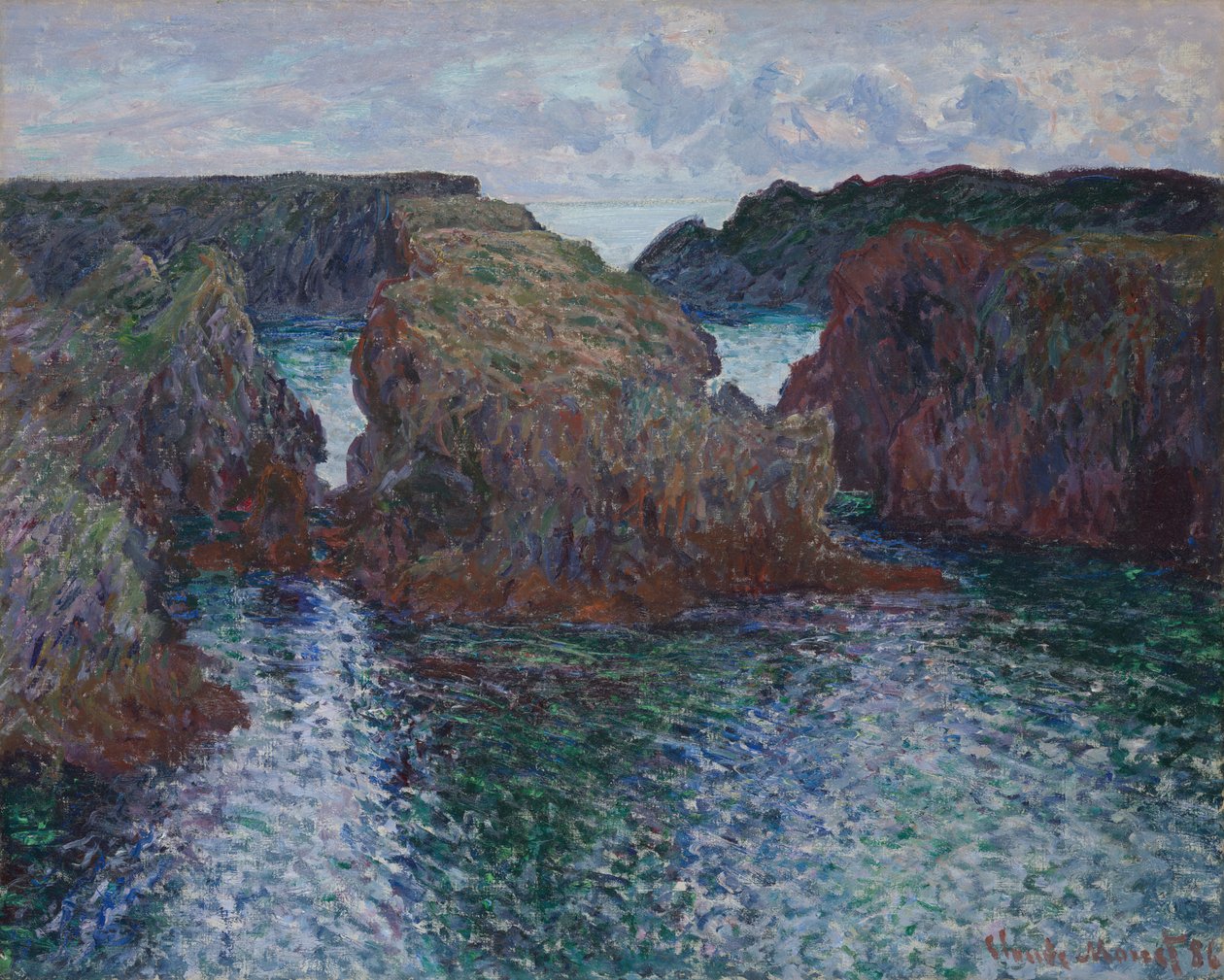 Bergarter ved Port-Goulphar, Belle-Île, 1886. av Claude Monet
