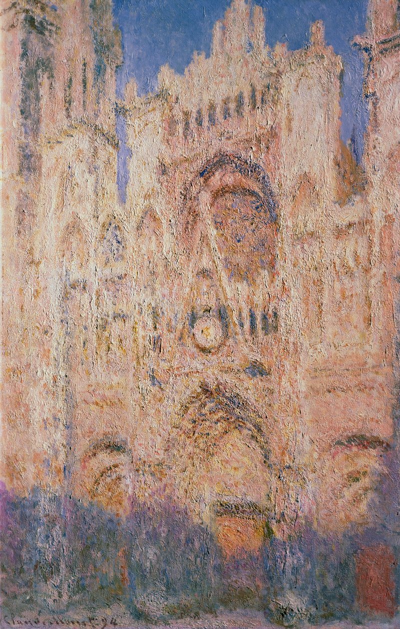 Rouen katedral ved solnedgang, 1892-1894. av Claude Monet