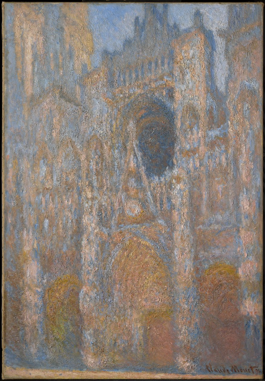 Katedralen i Rouen, fasaden i sollys av Claude Monet