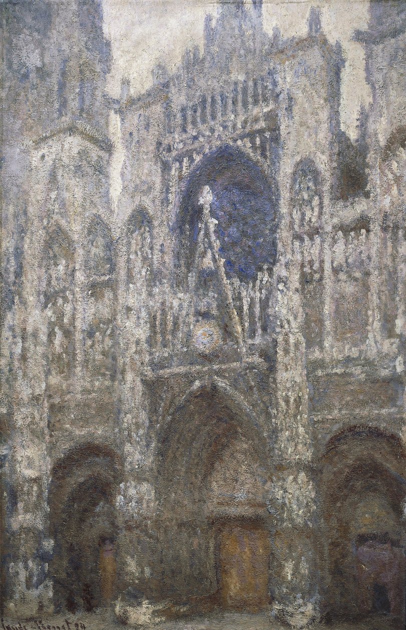 Rouen katedral, vestportalen, Harmony in Grey, 1894 av Claude Monet