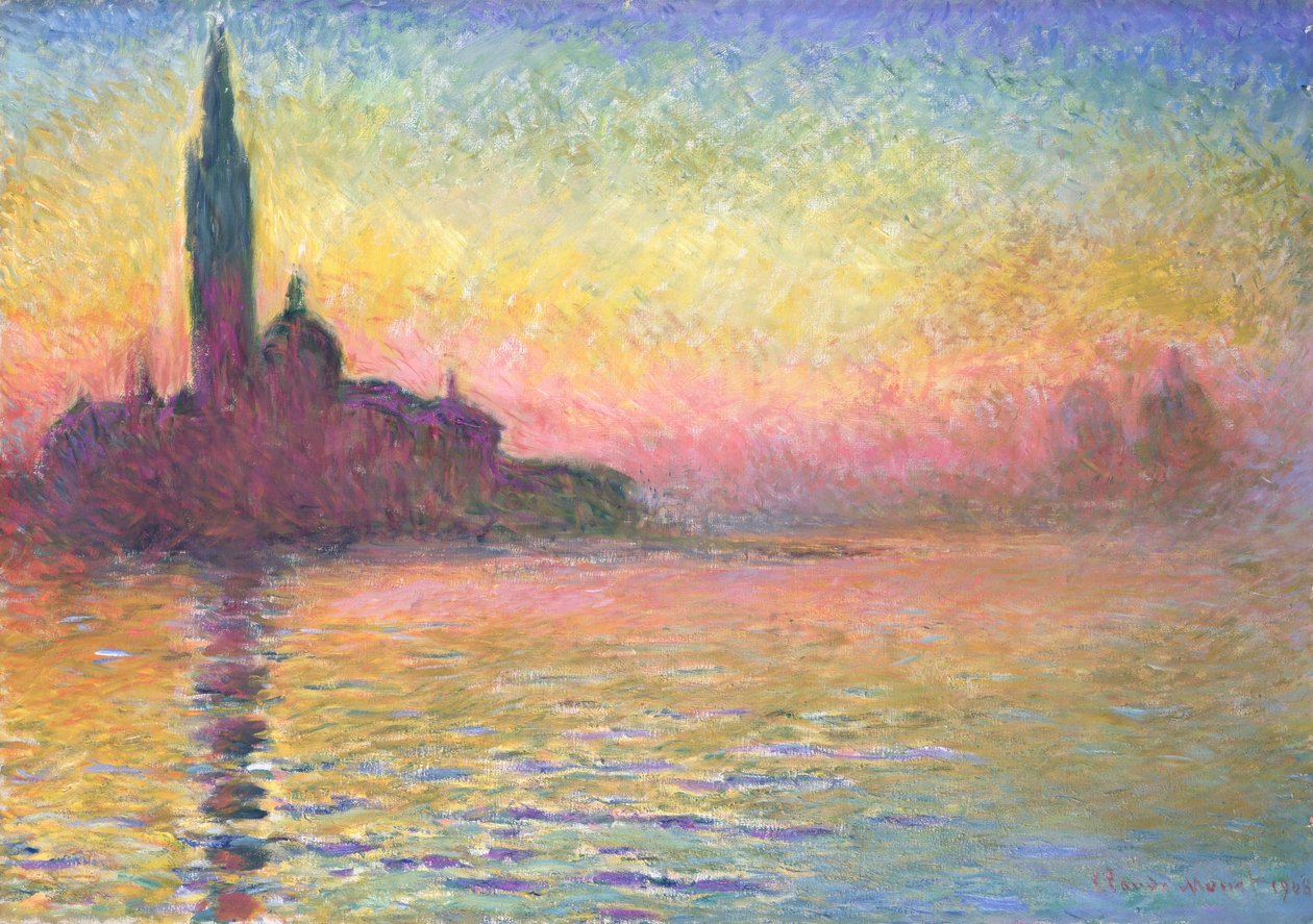 San Giorgio Maggiore i skumringen av Claude Monet