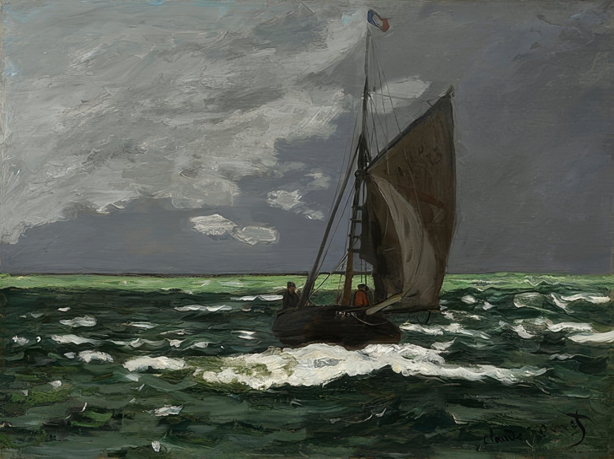 Sjølandskap, storm. 1866 av Claude Monet
