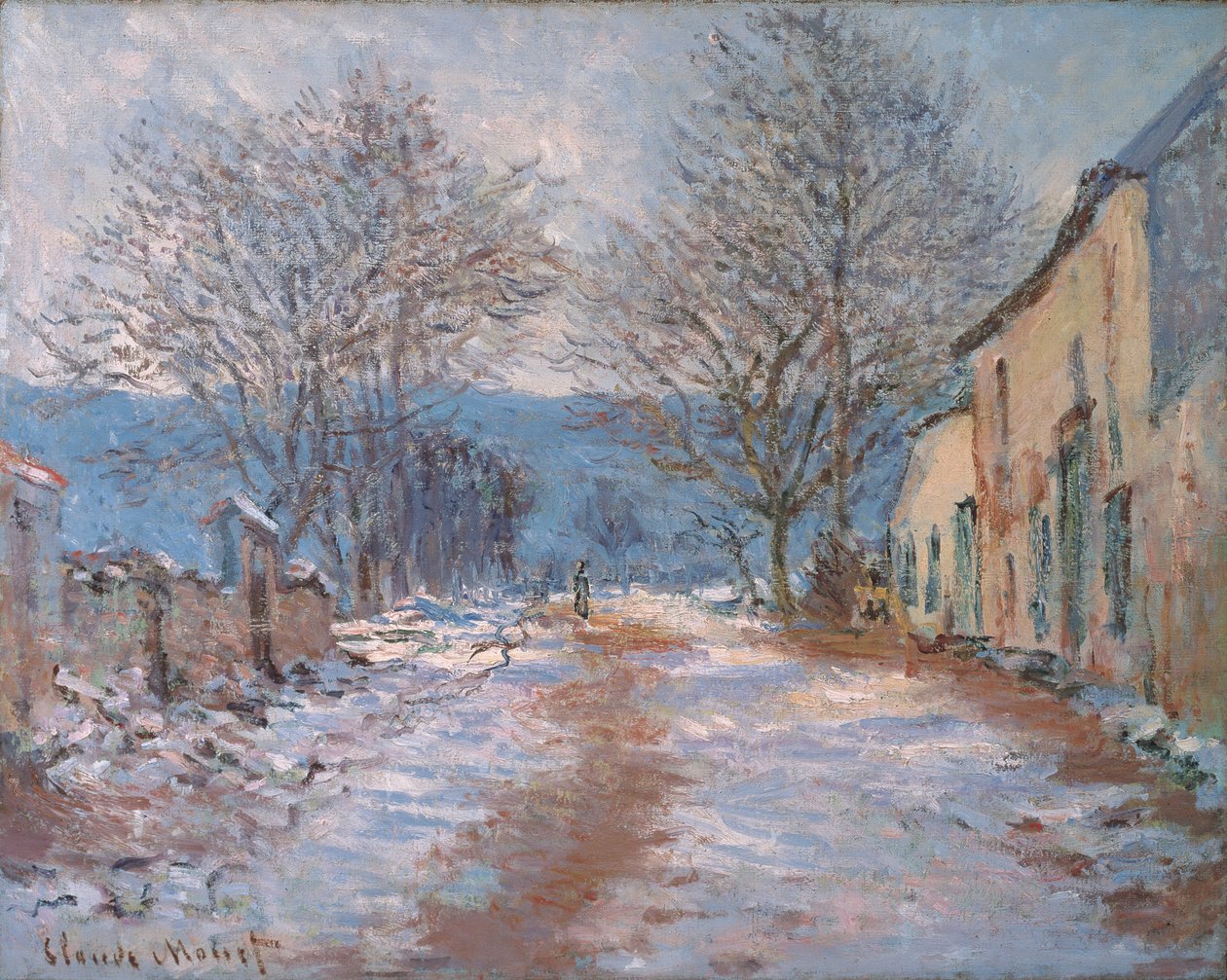 Snø i Limetz; Snøeffekt i Limetz, 1886 av Claude Monet