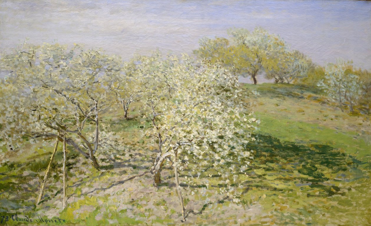 Vår (frukttrær i blomst), 1873 av Claude Monet