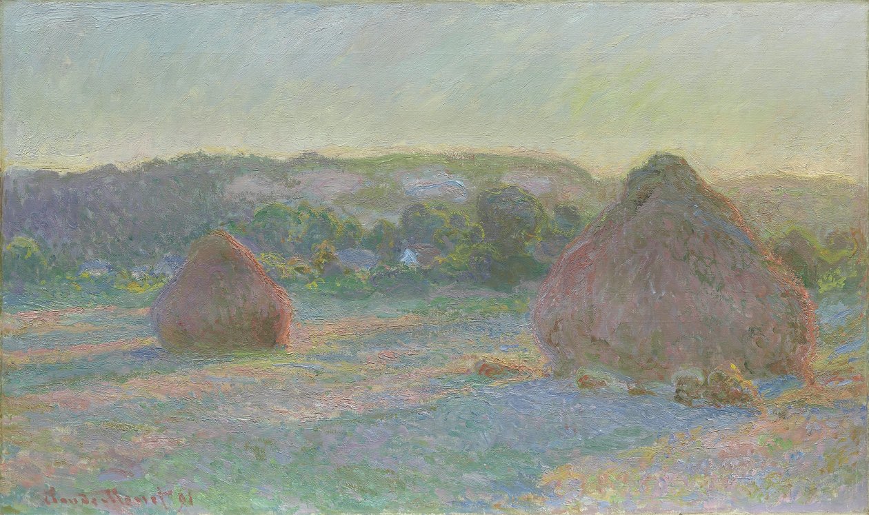 Hvetestabler, slutten av sommeren, 1890-91 av Claude Monet
