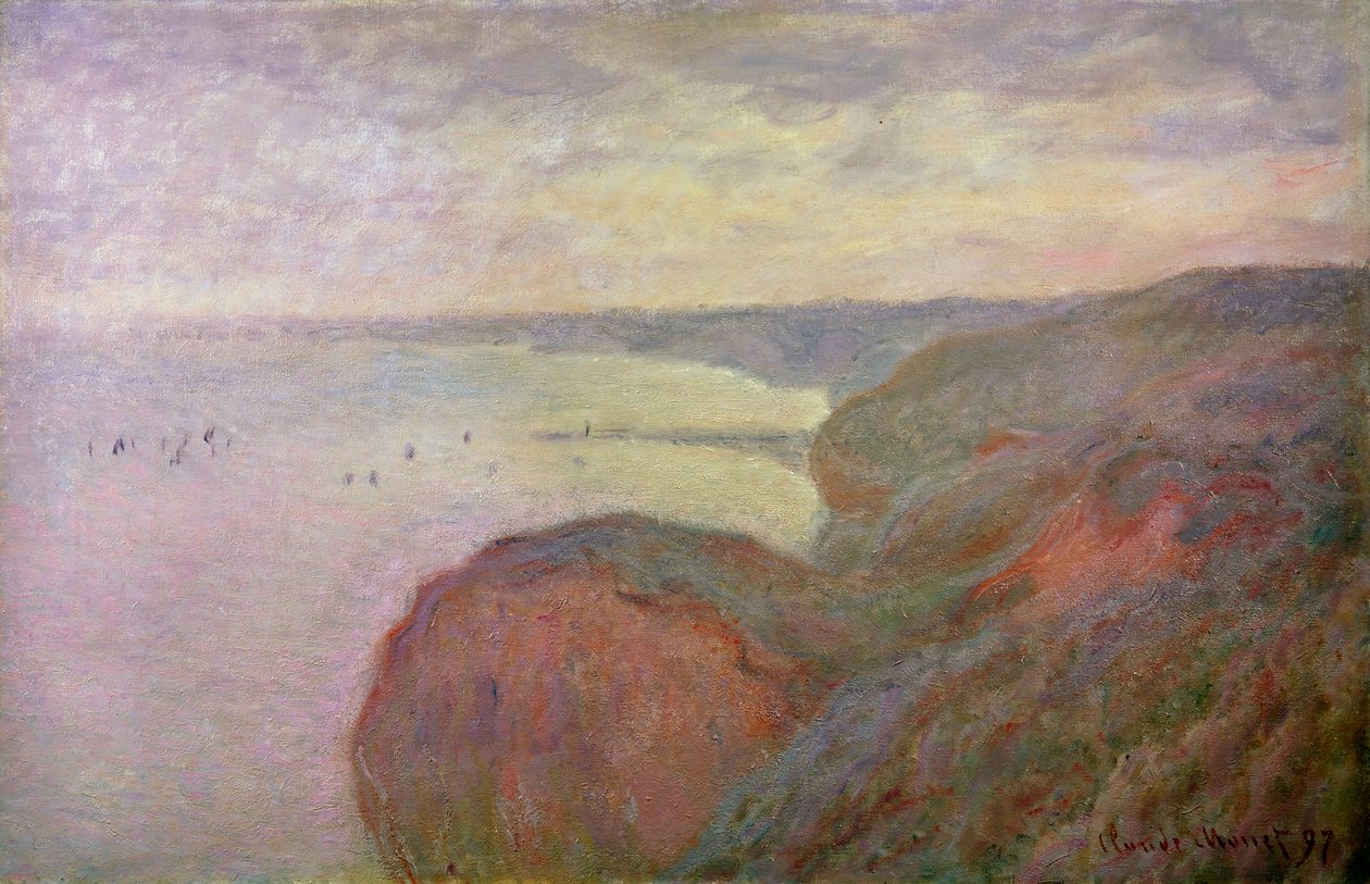 Bratte klipper nær Dieppe, 1897. av Claude Monet