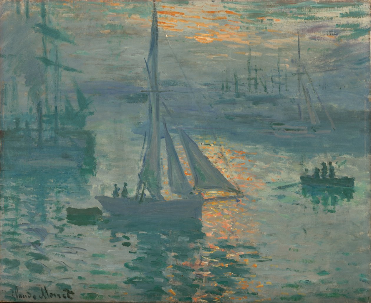 Soloppgang (Marinemaleri) av Claude Monet