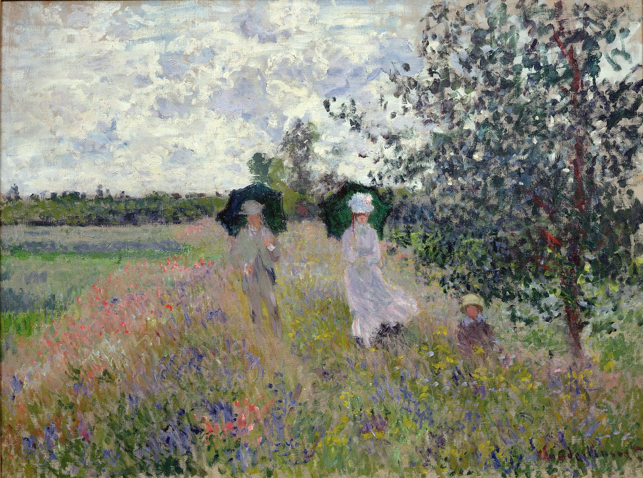 Går en tur i nærheten av Argenteuil av Claude Monet
