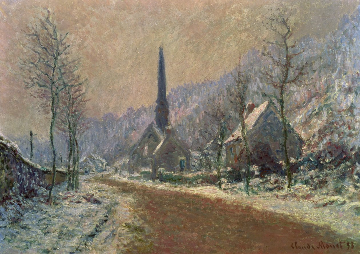 Jeufosse kirke om vinteren av Claude Monet