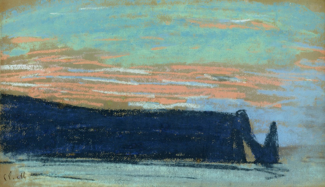 The Cliff at Etretat, ca. 1885 (pastell) av Claude Monet
