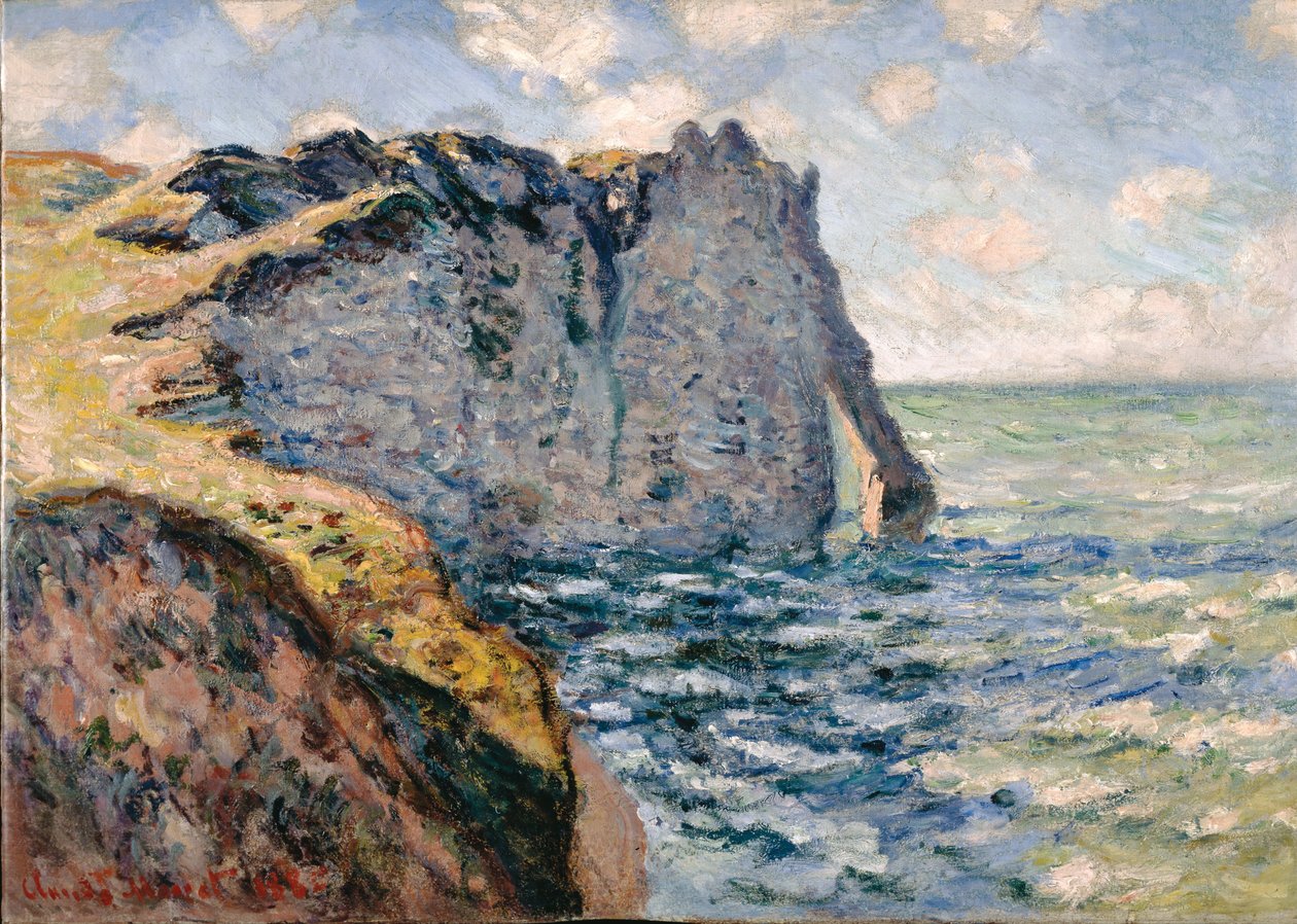 Klippen ved Aval, Étretat av Claude Monet