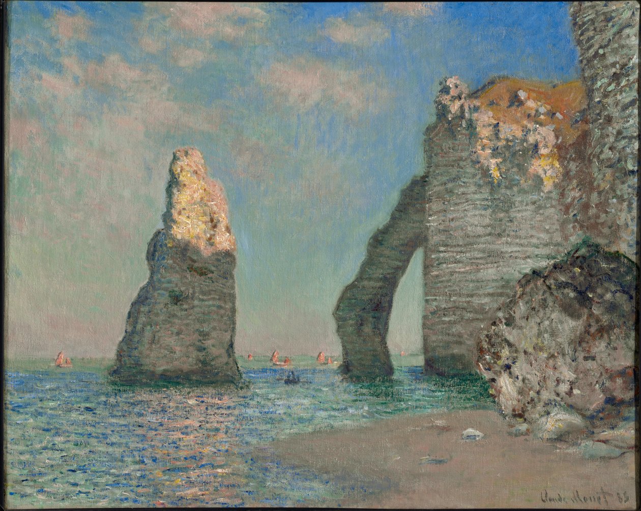 Klippeformasjonene ved Étretat av Claude Monet