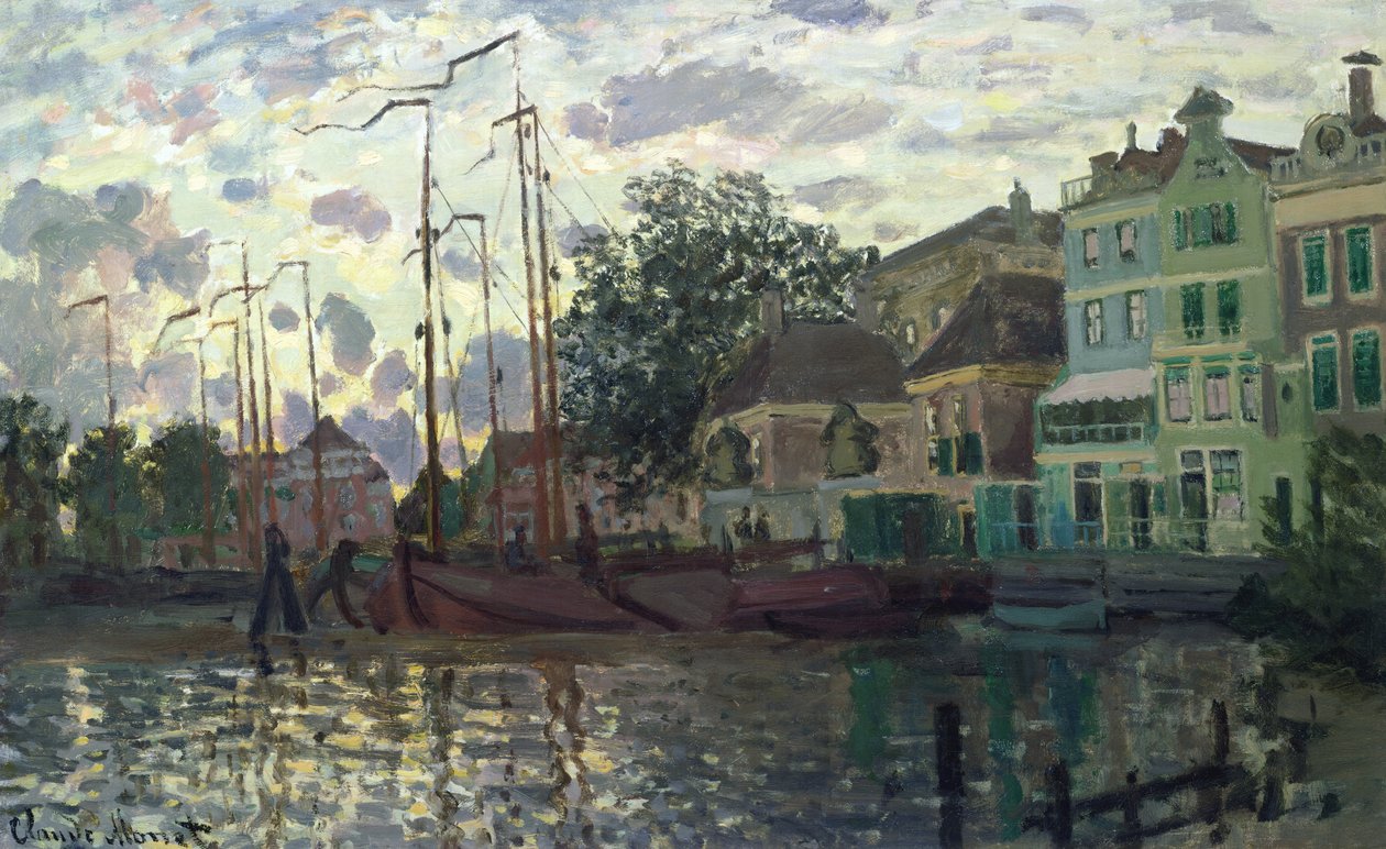 Demningen ved Zaandam, kveld av Claude Monet