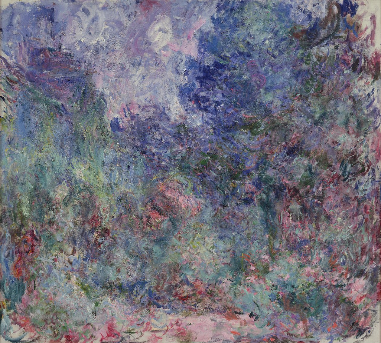 Huset på Giverny sett fra rosehagen, 1922-24 av Claude Monet