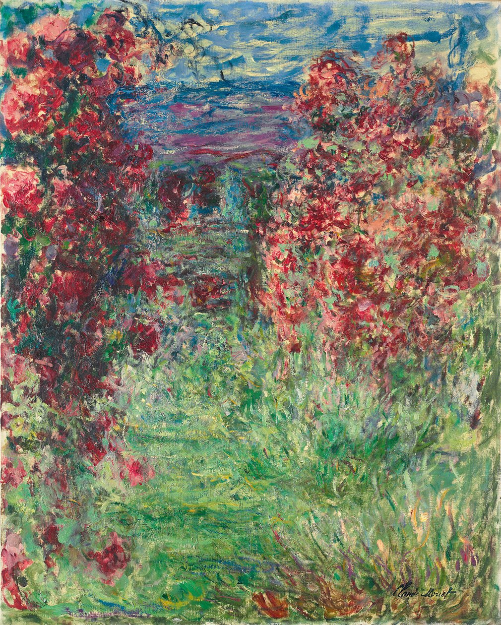 Huset på Giverny under rosene; Huset i rosene, 1925 av Claude Monet