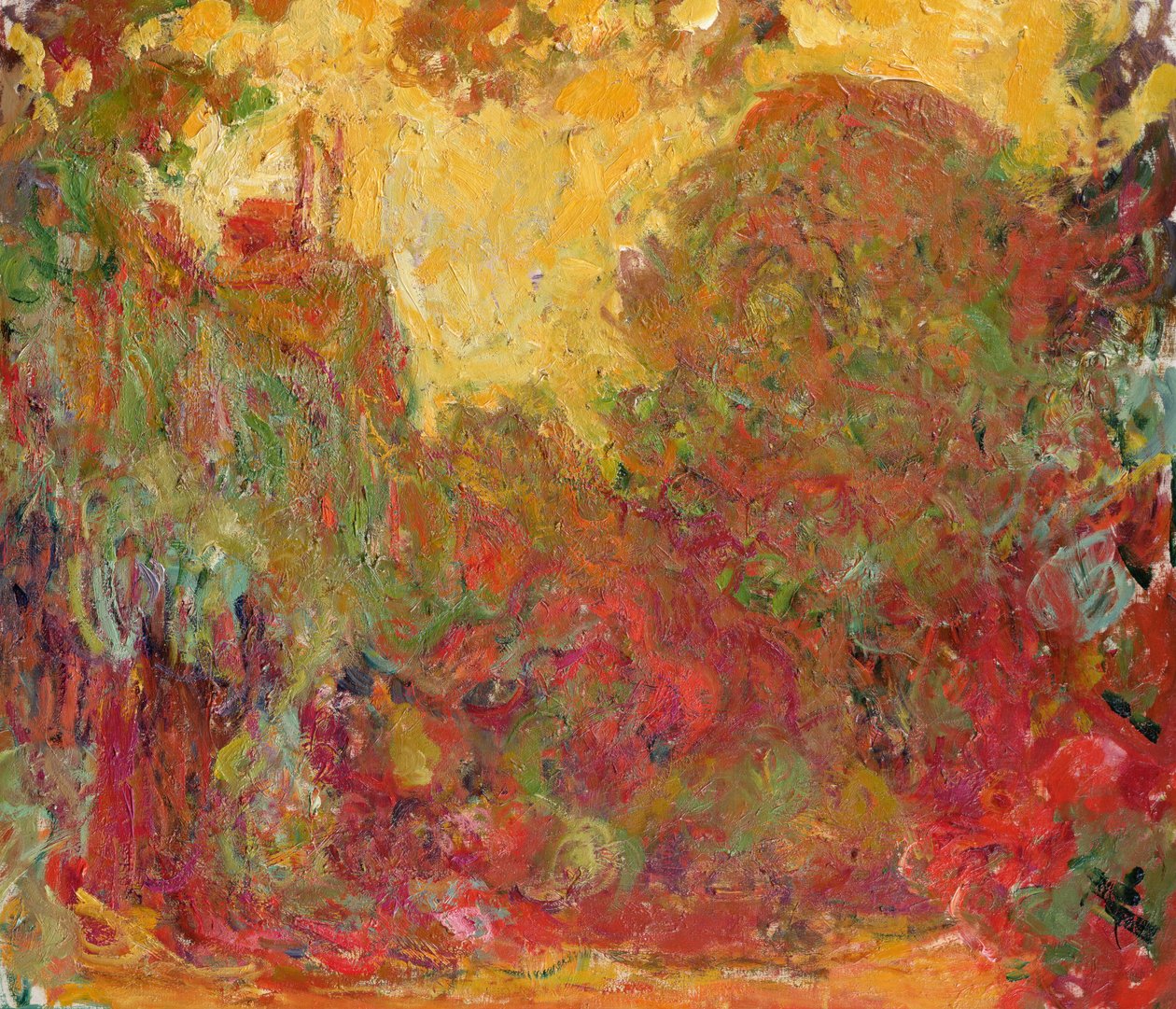 Huset sett fra rosehagen, 1922-24 av Claude Monet