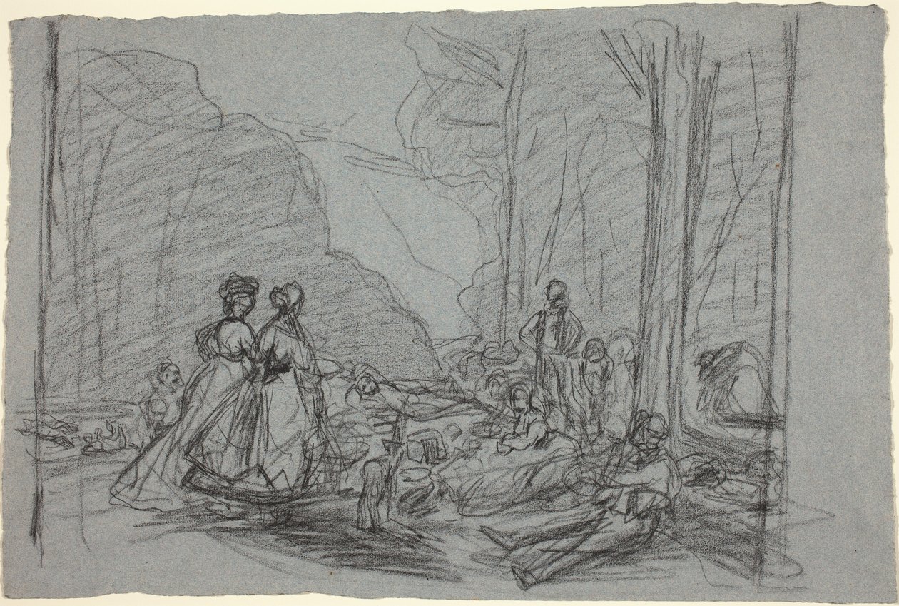 Lunchen på gresset, ca. 1865. av Claude Monet
