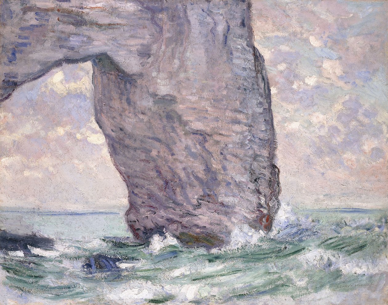 Manneporten sett nedenfra, 1883 av Claude Monet