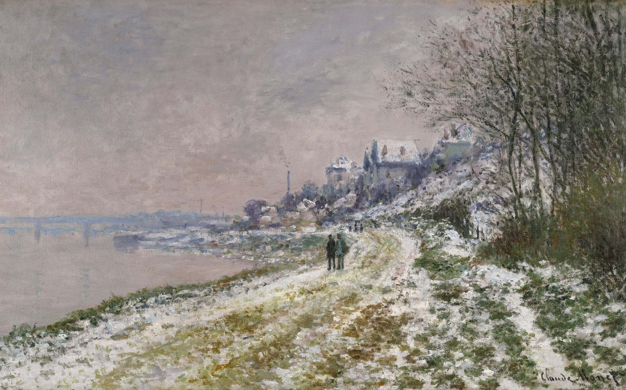 The Path Toward Epinay, Snow Effect, 1875 av Claude Monet