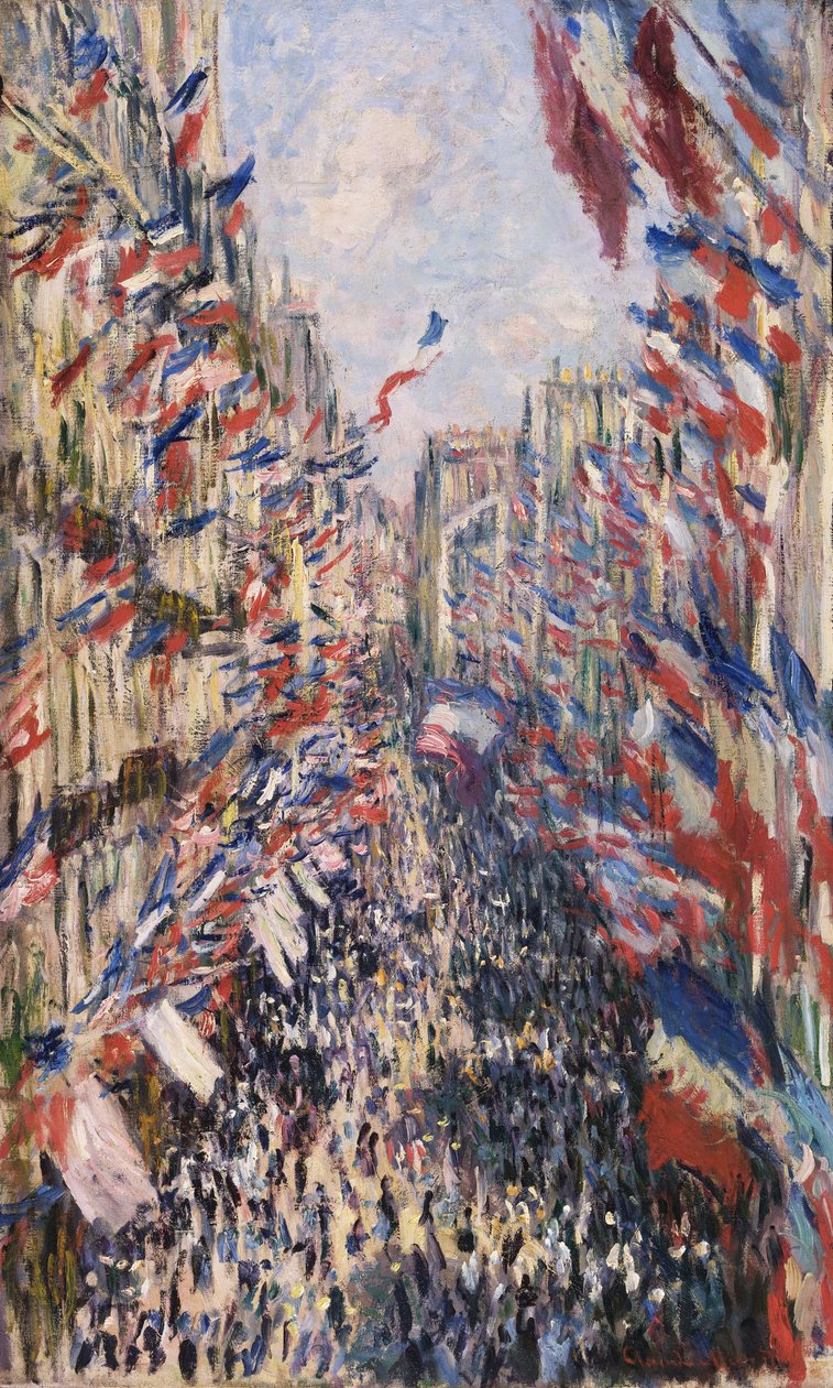 Rue Montorgueil i Paris av Claude Monet