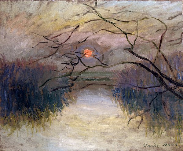 Seinen ved Vetheuil (olje på lerret) av Claude Monet