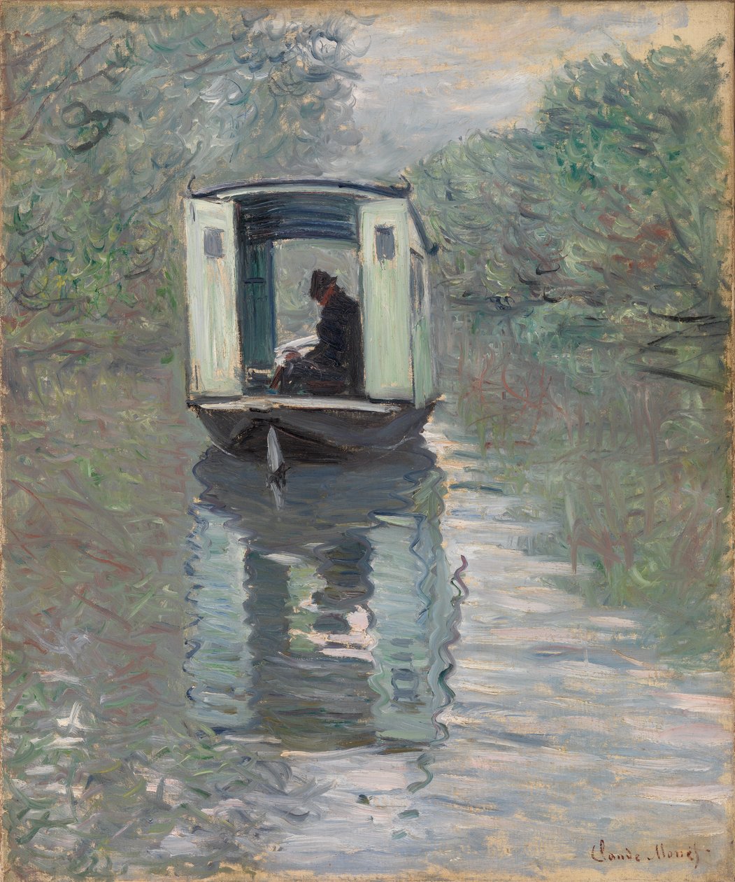Studiobåten (Le Bateau-atelier) av Claude Monet