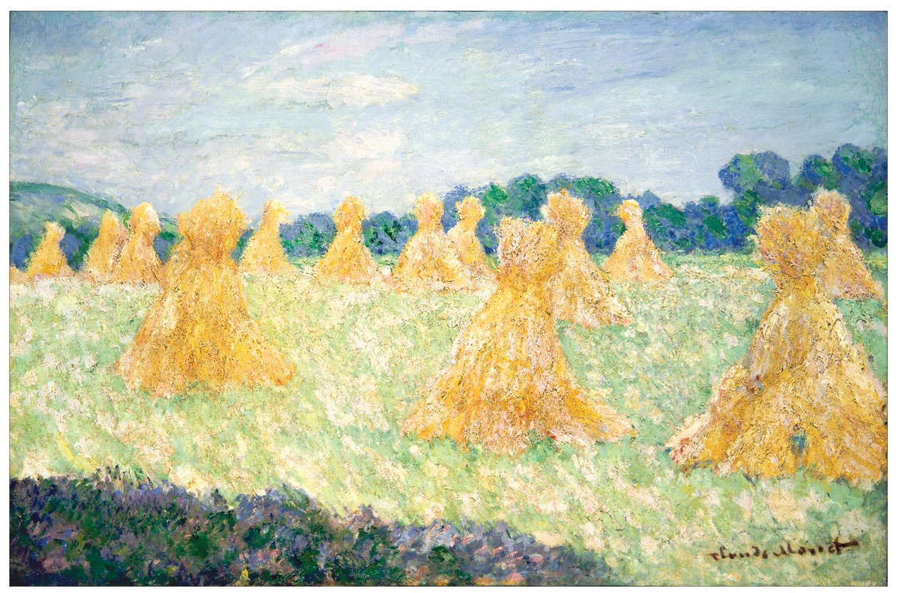 De unge damene i Giverny, solglans av Claude Monet